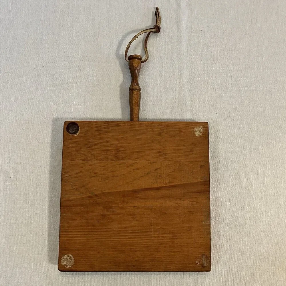 Trivet Vintage Ceramic Tile Wood Hanger Mixed Fruits Hot Plate MCM Cottagecore